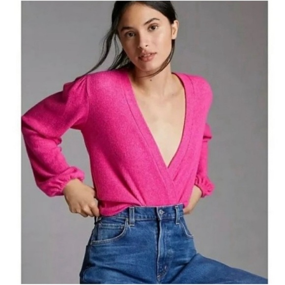 Anthropologie Amadi Rocio Surplice Wrap Top NWT SZ XL - Picture 5 of 14